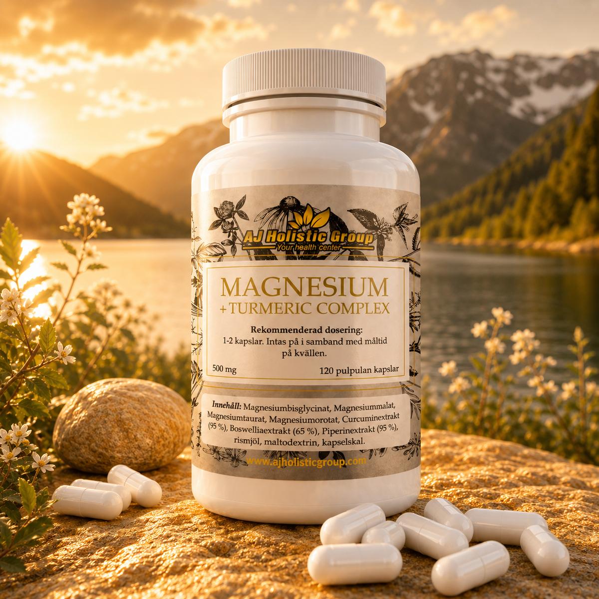 Magnesium + Turmeric Complex – 120 kapslar